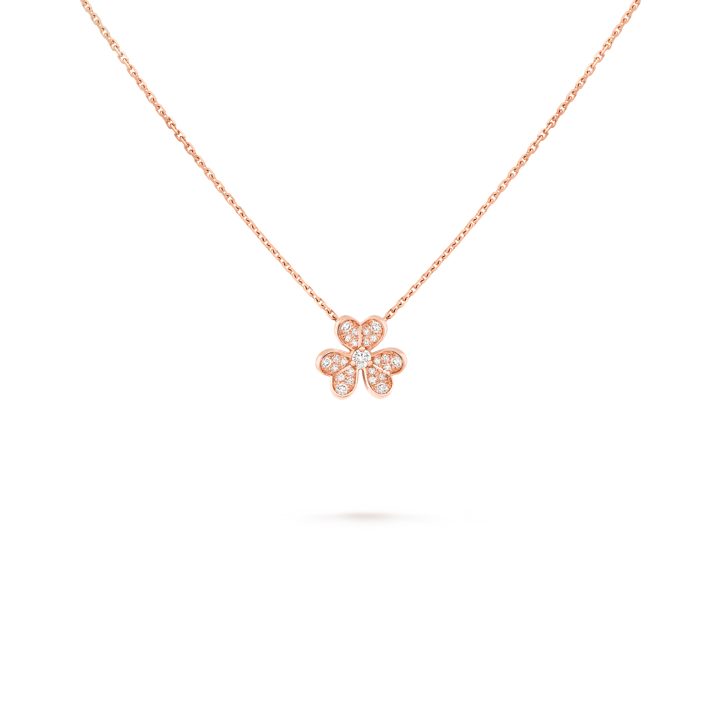 V*N CL*F arpels frivole pendant, mini model - rose gold, diamond  vcarp7ri00